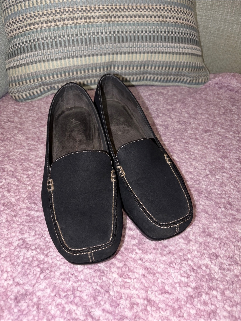 A2 By Aerosoles Black Slip-On Loafers
